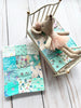 1930s Dollhouse Small Teal Quilt, 1:12 scale, maileg mice furniture, modern dollhouse, dollhouse bedding