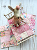 1930s Dollhouse Small Pink Quilt, 1:12 scale, maileg mice furniture, modern dollhouse, dollhouse bedding