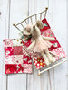 1930s Dollhouse Small Red Quilt, 1:12 scale, maileg mice furniture, modern dollhouse, dollhouse bedding
