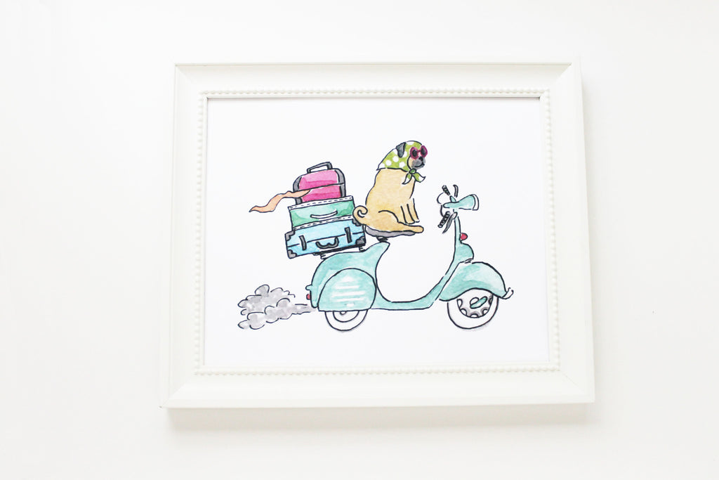 Vespa Pug Print