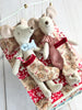 Medium Dollhouse Christmas Gingerbread Quilt, pillow, stocking - Miniature Bedding Set - Maileg Mouse
