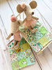 1930s Dollhouse Small Green Quilt, 1:12 scale, maileg mice furniture, modern dollhouse, dollhouse bedding