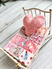 1930s Dollhouse Small Valentine Quilt and Pillows, 1:12 scale, maileg mice furniture, modern dollhouse, dollhouse bedding