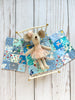 1930s Dollhouse Small Blue Quilt, 1:12 scale, maileg mice furniture, modern dollhouse, dollhouse bedding