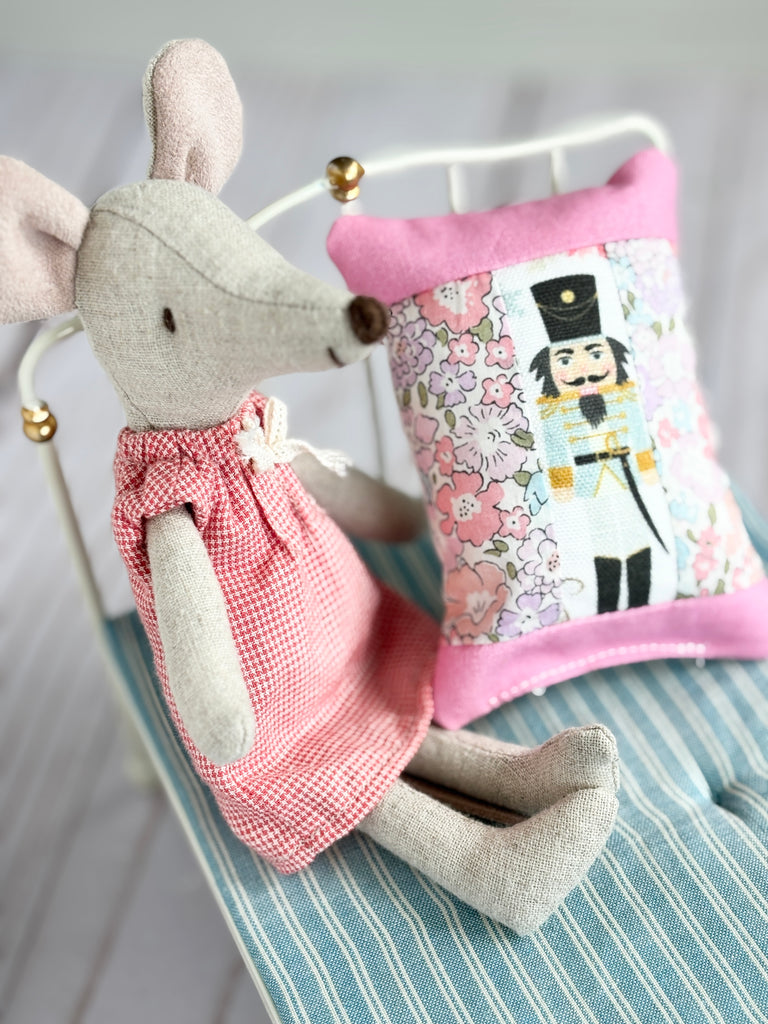 Dollhouse Nutcracker pillow - Liberty of London mini pillow - Maileg Mouse
