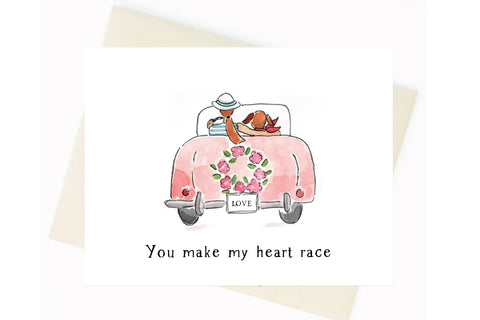 You Make My Heart Race Valentine Card