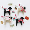Valentine Pug Ornament - fawn pug with red collar