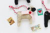 Valentine Pug Ornament - fawn pug with pink collar