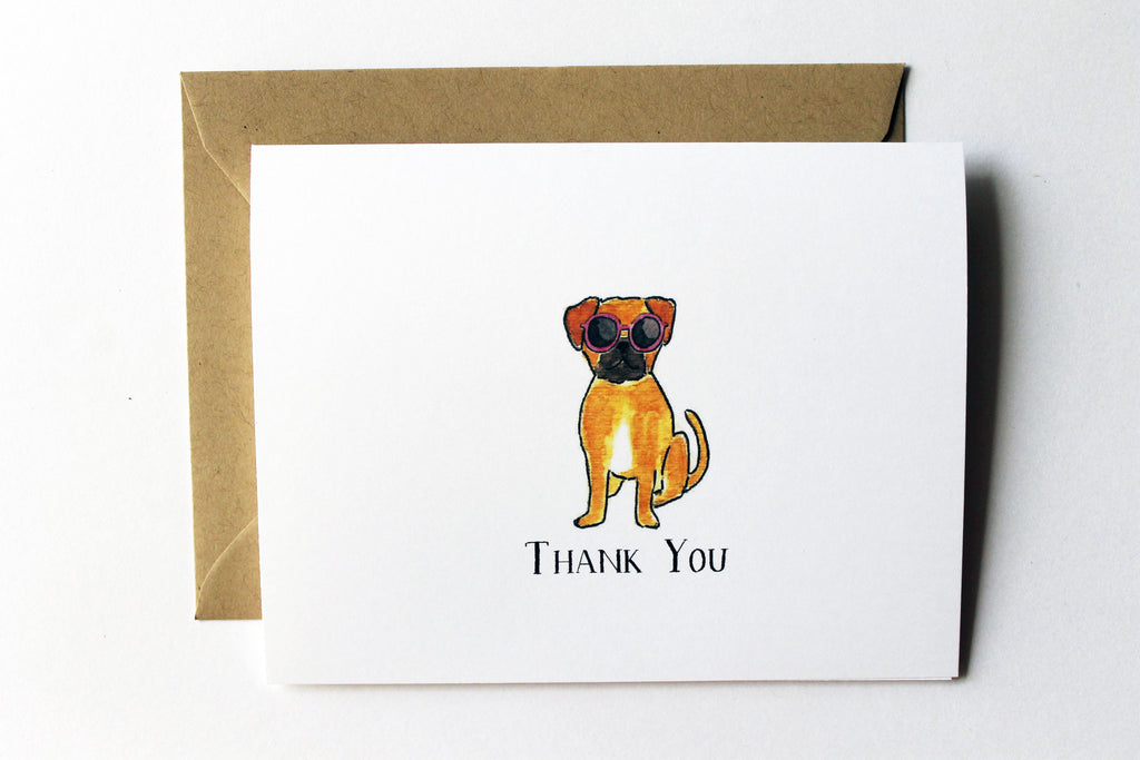 Puggle Thank You Card