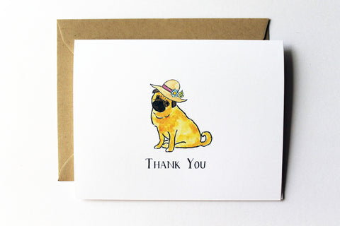 Fedora Pug Thank You Card