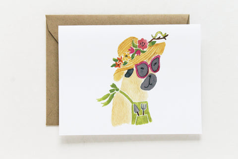 Gardener Pug Card