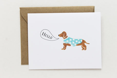 Hello Dachshund Card