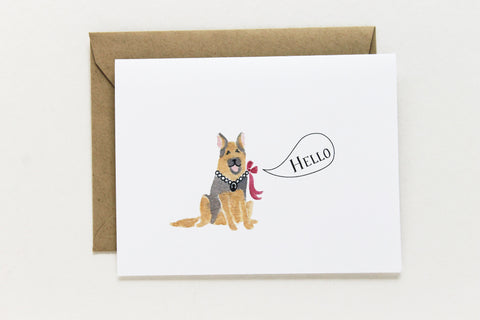 Hello German Shepherd Card