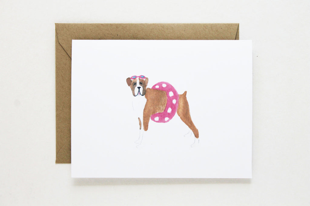 Swimmer Dog Card