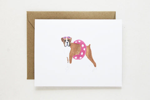 Swimmer Dog Card