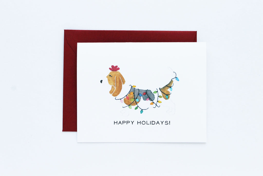 Basset Hound Decorates Card