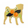 Wooden Pug Silhouette - Citrus Gold