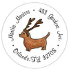 Reindeer Dachshund Christmas Return Address Labels