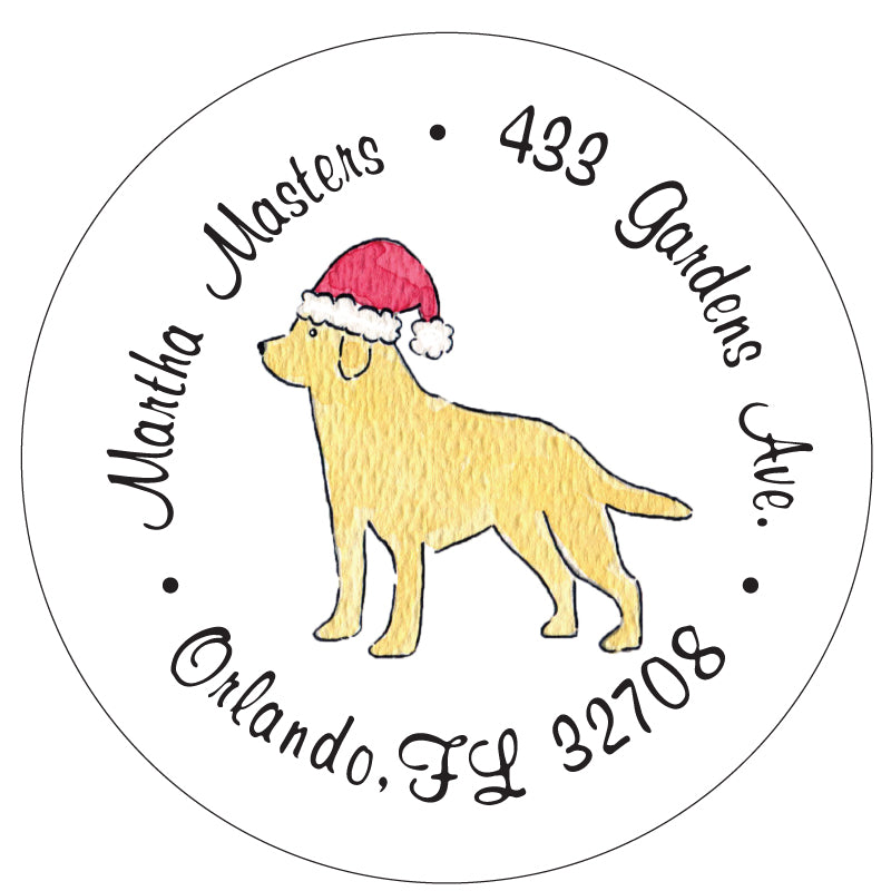 Labrador Retriever Christmas Santa Address Labels